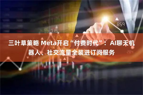 三叶草策略 Meta开启“付费时代”：AI聊天机器人、社交流量全装进订阅服务